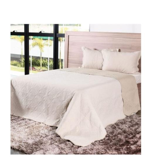 Imagem de Kit Cobre Leito Casal Dupla Face Com Porta Travesseiro Ultra Lisse Linho - Bene Casa