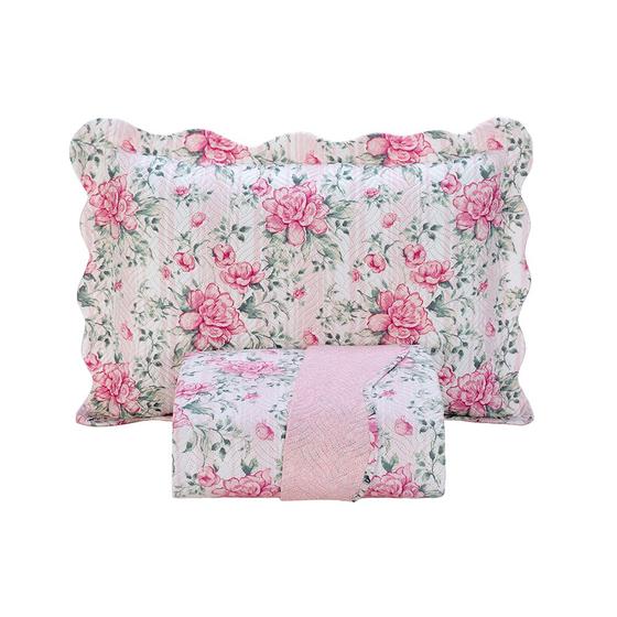 Kit Cobre Leito Colcha Solteiro 2 Peças Boutis Estampada Dupla Face Porta Travesseiro Aba Americana Menor preço em Kit Cobre Leito Colcha Solteiro 2 Peças Boutis Estampada Dupla Face Porta Travesseiro Aba Americana