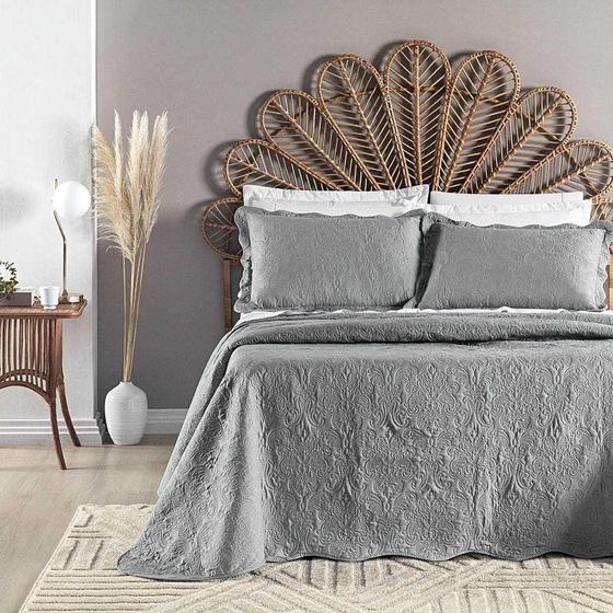 Imagem de Kit Cobre Leito Colcha Sublime Queen Micropercal 200 Fios