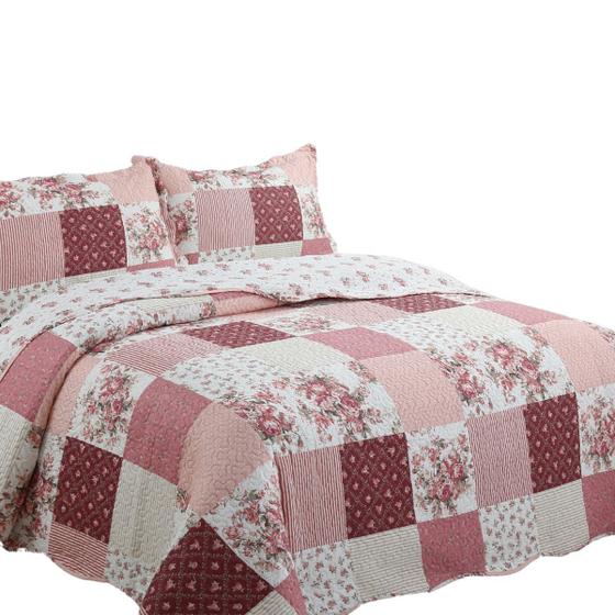 Imagem de Kit Cobre Leito Queen Size Colcha de Cama Dupla Face 3 Pçs Malta 03