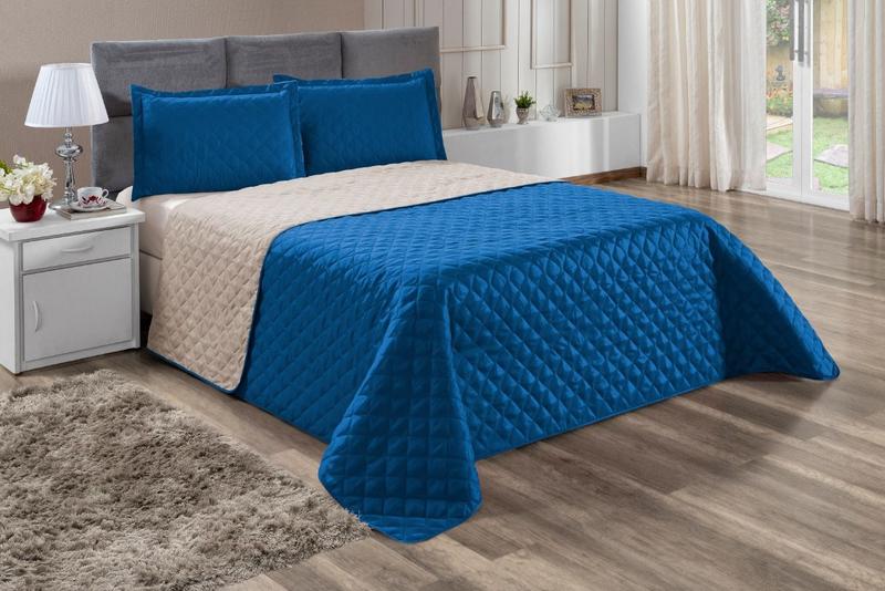 Imagem de Kit Cobre Leito Realeza Casal Queen Cama Box Varias Cores 