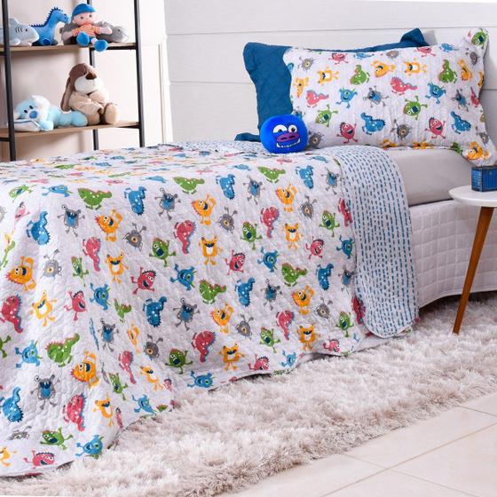 Imagem de Kit Cobre Leito Solteiro Infantil + Porta Travesseiro Soft 160x220cm