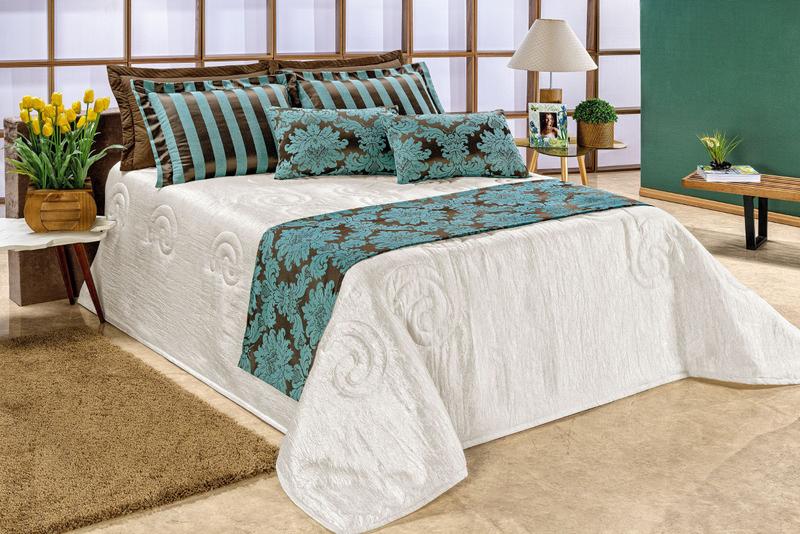 Imagem de Kit Cobre Leito Viena King Seda Amassada Jacquard Luxo 8 Peças