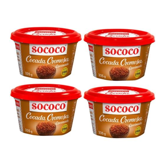 Imagem de Kit cocada cremosa queimada 335g com 4 unidades Sococo