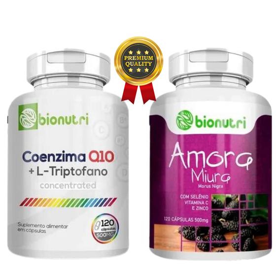 Imagem de kit Coenzima Q10  Am ora Mi ura Selênio Zinco Vitamina C 120caps Por pote 500mg