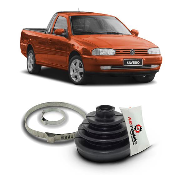 Imagem de Kit Coifa Borracha Graxa Abraçadeira Homocinética Lado Roda Volkswagen Saveiro G2 1997 1998 1999 2000