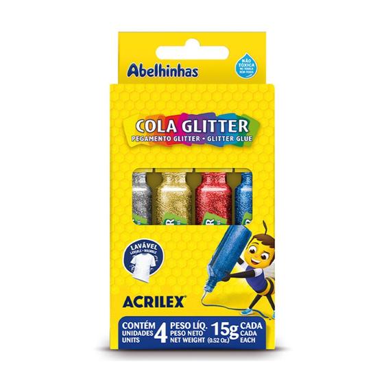Imagem de Kit Cola com Glitter com 4 Cores 15g Acrilex