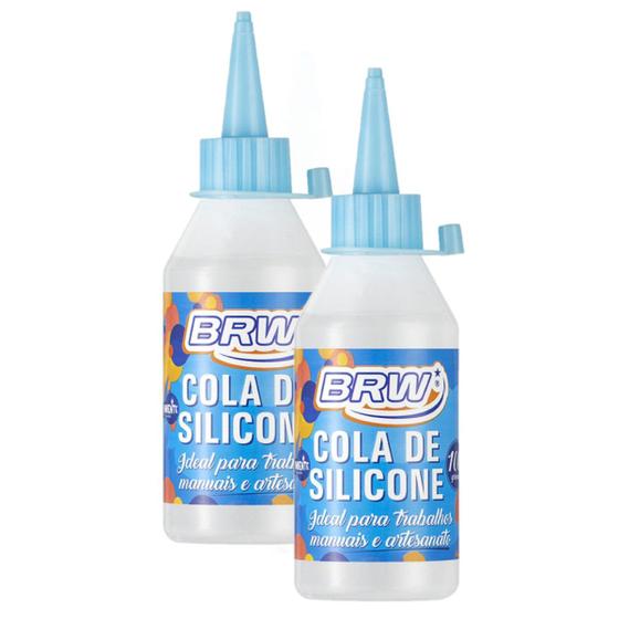 Imagem de Kit cola silicone liquida 100g cs0100 2 und brw