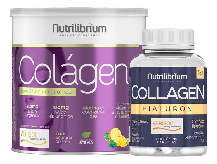 Imagem de Kit Colágeno Verisol Hialuron Versão Pó + Versão Cápsulas Nutrilibrium