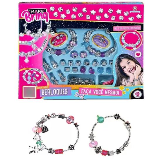 Imagem de Kit Colar E Pulseira Infantil Com Pingente Berloques Travas
