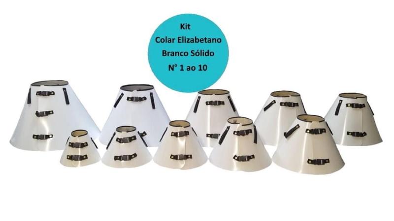 Imagem de Kit Colar Elizabetano Branco Sólido N 01 A 10 Rm