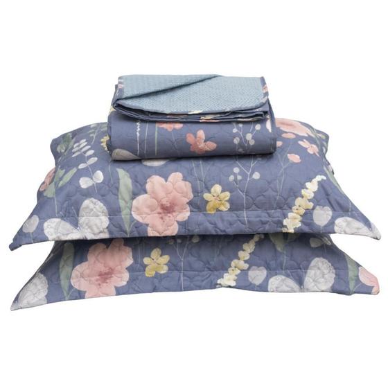 Kit Colcha Casal Bouti Cobre Leito Estampado 3 Peças Menor preço em Kit Colcha Casal Bouti Cobre Leito Estampado 3 Peças