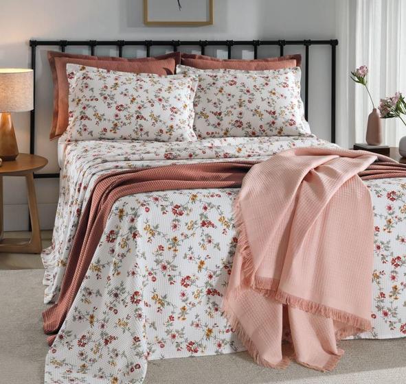 Imagem de Kit Colcha Casal Piquet Estampado Bianca Dohler