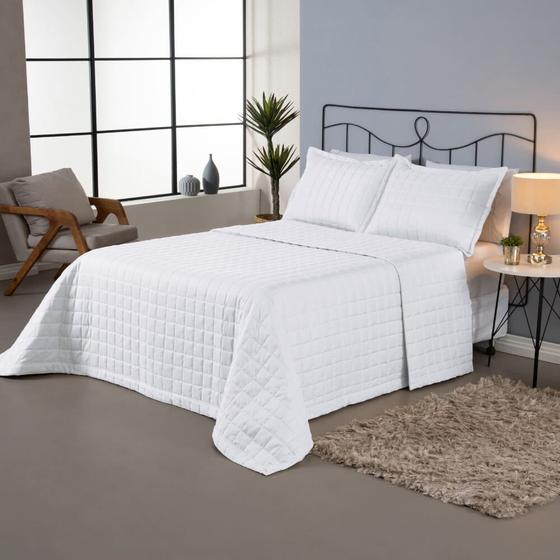 Imagem de Kit Colcha Cobre Leito Com 3 Peças Soft Matelado King - Valle Enxovais