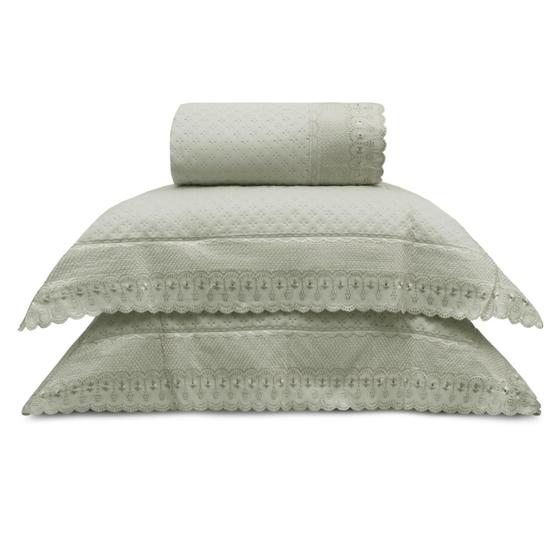 Imagem de Kit Colcha com Porta Travesseiros Bordare Premium: Sofisticação e Conforto Extra