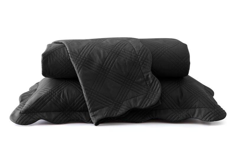 Imagem de Kit Colcha Queen Classic 3 peças Rozac Preto