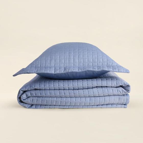 Imagem de Kit Colcha Queen Mesh Azul - ACASA
