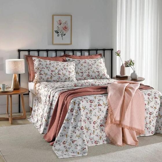 Imagem de Kit Colcha Queen Piquet Estampada 2,40 x 2,50 com Porta Travesseiros Dohler - Bianca