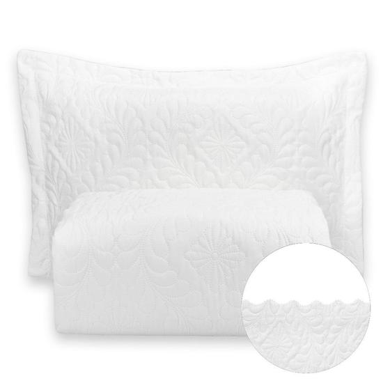 Imagem de Kit Colcha Super King 3 pçs Camili C/Aba Americana Cobre Leito Dupla Face Matelado