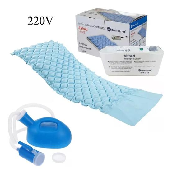 Imagem de Kit Colchão Anti Escaras Casca De Ovo 220v + Urinol Coletor De Urina Masculino 2 Litros