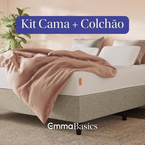 Kit Colchão Basics 17 cm + Cama Box Montável Emma Basics Solteiro