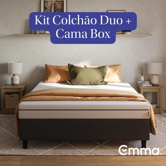 Imagem de Kit Colchão + Cama Box Emma Duo Casal (138x188cm)