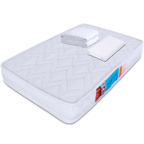 Kit Colchão Chiqueirinho Cercadinho Mini Berço + Lençol Avulso Com Elástico 180 Fios + Protetor Capa Impermeável 100x70x10cm - BF Colchões Menor preço em Kit Colchão Chiqueirinho Cercadinho Mini Berço + Lençol Avulso Com Elástico 180 Fios + Protetor Capa Impermeável 100x70x10cm - BF Colchões