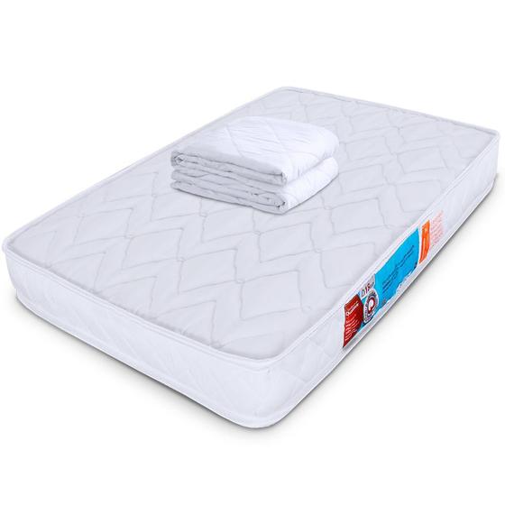 Kit Colchão Chiqueirinho Cercadinho Mini Berço + Protetor Capa Impermeável 100x70x10cm - BF Colchões Menor preço em Kit Colchão Chiqueirinho Cercadinho Mini Berço + Protetor Capa Impermeável 100x70x10cm - BF Colchões