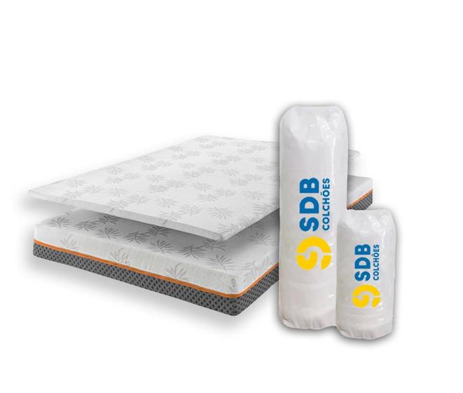 Imagem de Kit Colchão De Molas Ensacadas E Pillow Top Casal D33 SDB