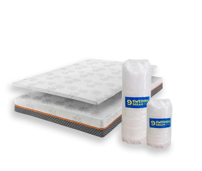 Imagem de Kit Colchão De Molas Ensacadas E Pillow Top Casal D33 SDB 