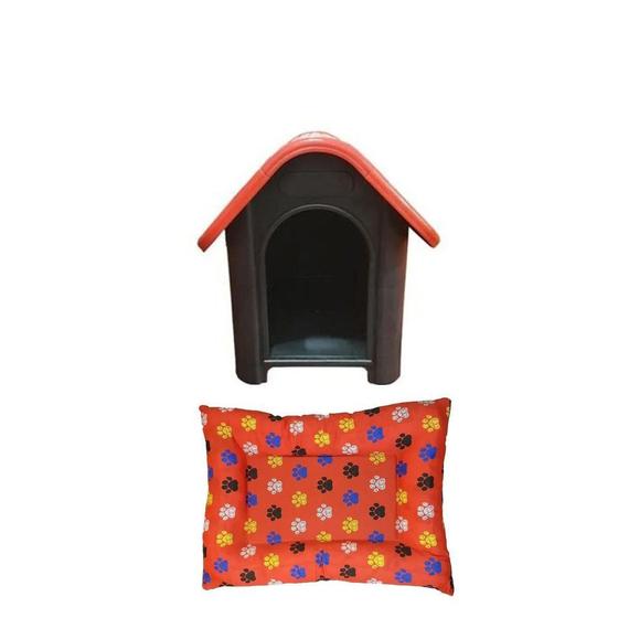 Imagem de Kit Colchonete Casa Pet Casinha Para Cães N3 Médio Porte