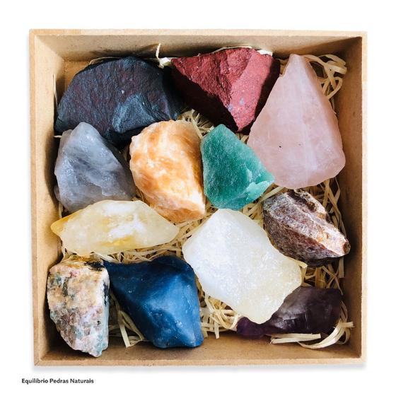 Imagem de Kit Coleção 12 Pedras Brutas Naturais Grandes - Semipreciosa