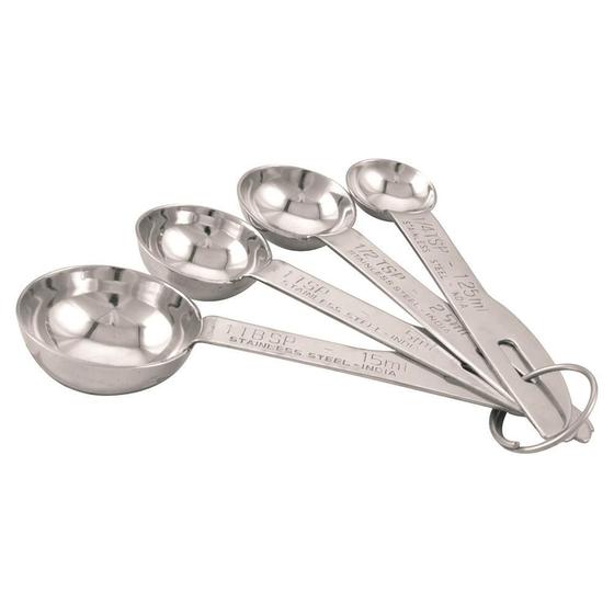 Imagem de Kit Colheres Medidor Aço Inox 4 Peças Resistente Prático