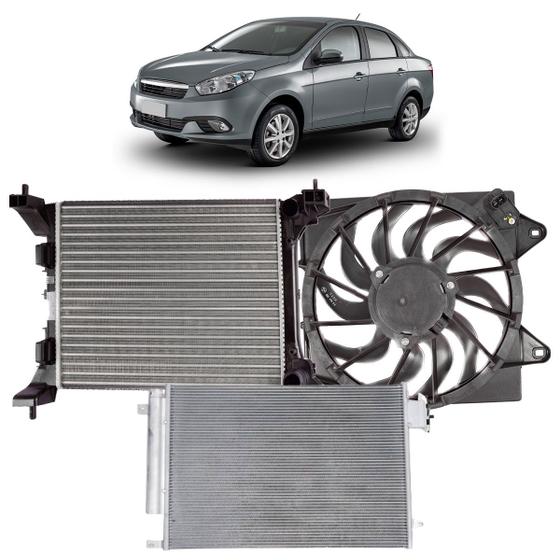 Imagem de Kit Colisão Grand Siena 1.4 Flex Manual 2017 A 2021 Radiador Condensador e Eletroventilador
