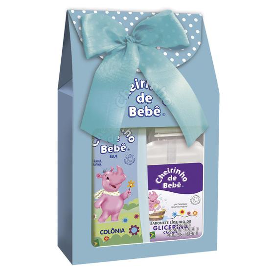 Kit Colônia Cheirinho de Bebê Blue 210ml+Sabonete Glicerinado Cristal 250ml Menor preço em Kit Colônia Cheirinho de Bebê Blue 210ml+Sabonete Glicerinado Cristal 250ml