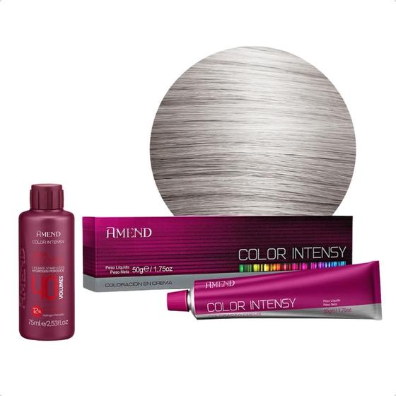 Imagem de Kit Color Intensy 12.1 Louro Claro Acinzentado Especial + Água Oxigenada Vol40