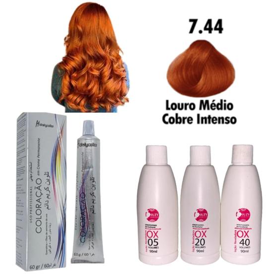 Imagem de Kit Coloração Cabelos Louro Cobre + Ox Juzy