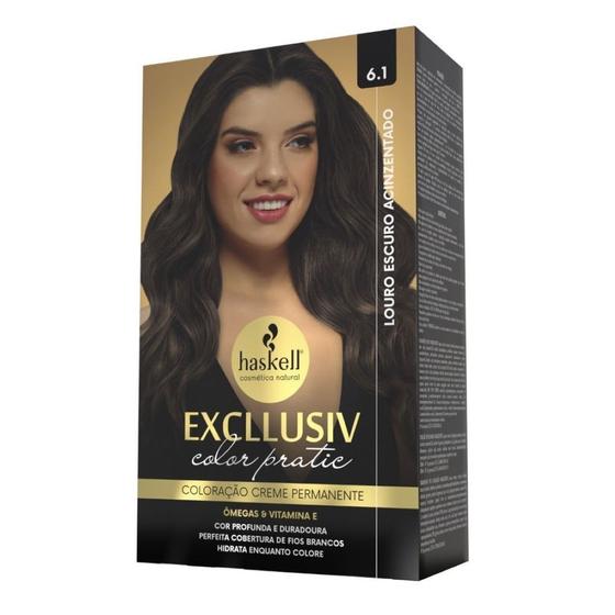 Imagem de Kit Coloração Excllusiv Color Pratic 6.1 Louro Escuro Acinzentado - Haskell