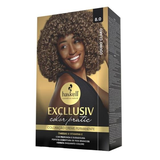 Imagem de Kit Coloração Excllusiv Color Pratic 8.0 Louro Claro - Haskell