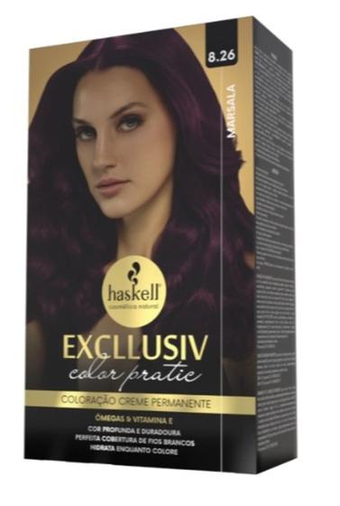 Imagem de Kit Coloração Excllusiv Color Pratic 8.26 Marsala - Haskell