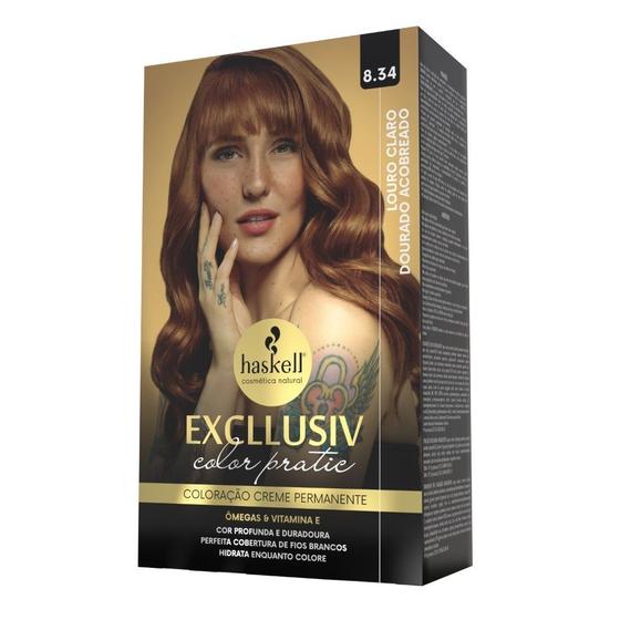 Imagem de Kit Coloração Haskell 8.34 Louro Claro Dourado Acobreado
