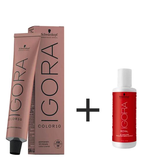 Imagem de Kit Coloração Igora Color 10 7.00 + OX 20 Vol 60 ml