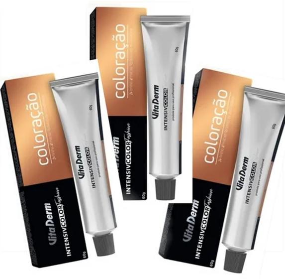 Imagem de Kit Coloração Profissional Vita Derm 3.0 Cast Esc 60g C/3un