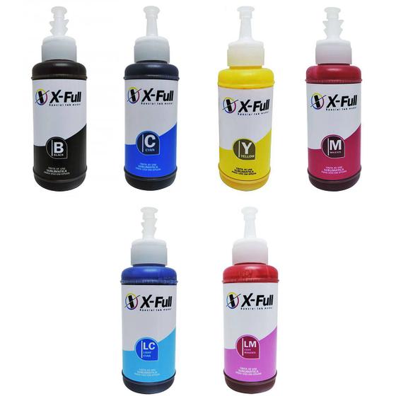 Imagem de Kit Colorido de Tinta Sublimática Refil 6x100ml para Impressoras L200 L210 L365 L375 L385 / X-Full