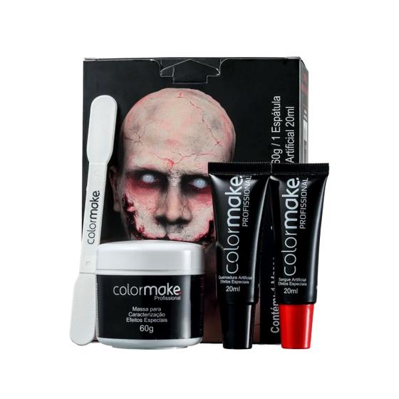 Imagem de Kit Colormake Maquiagem Artística Vegano Efeitos Especiais 5505 - Fantasia Halloween Ferimento Queimadura Artificial