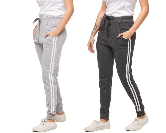 Imagem de Kit com 02 calças de moletom feminina saruel skinny sport luxo