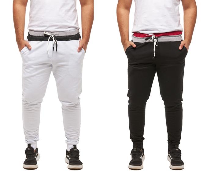 Imagem de Kit com 02 Calças de Moletom Masculina Skinny Confort - M13