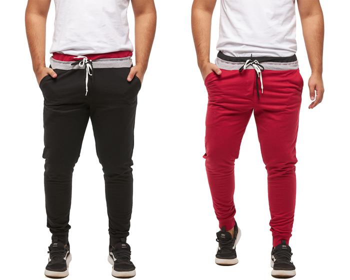 Imagem de Kit com 02 Calças de Moletom Masculina Skinny Confort - M13