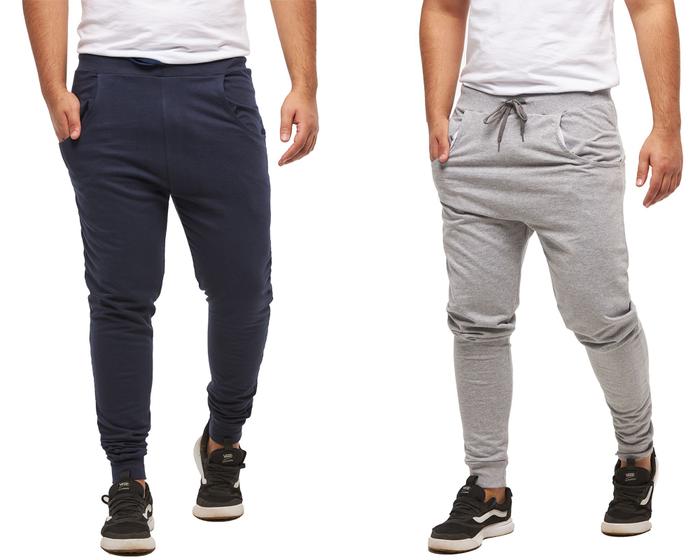 Imagem de Kit com 02 calças de moletom masculina slim skinny sport luxo