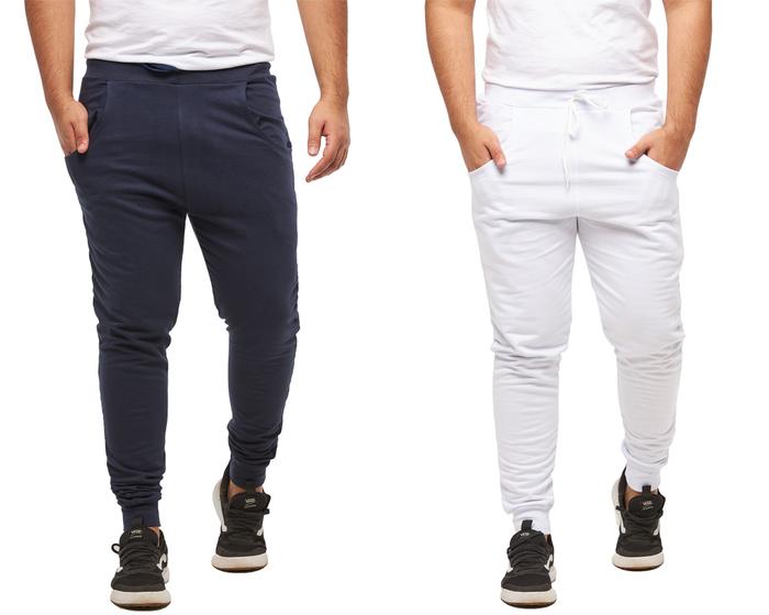 Imagem de Kit com 02 calças de moletom masculina slim skinny sport luxo